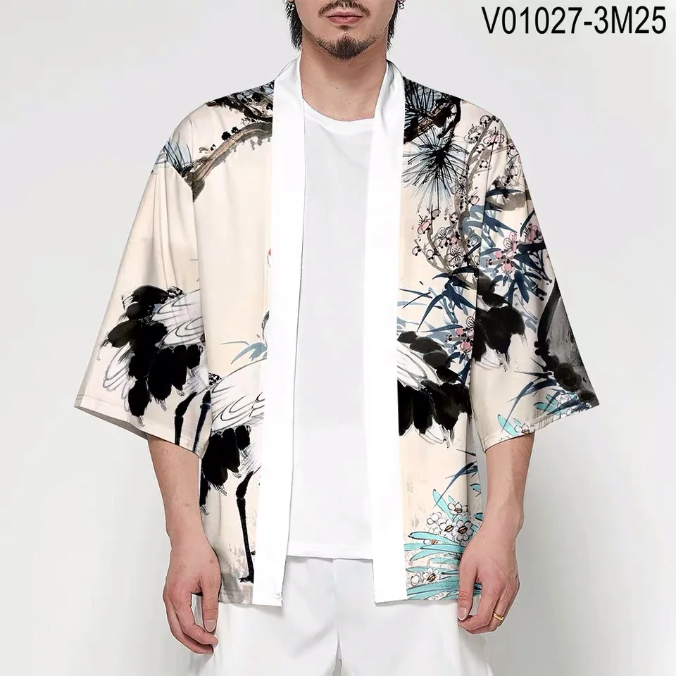 Японское кимоно Haori Yukata 3D печать Косплей женщин/мужчин мода лето Повседневная крутая короткий рукав - Цвет: I