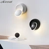 LED Wall Lamp 360 degree rotation adjustable bedside light White and Black creative wall lamp Black modern aisle round lamp ► Photo 2/6
