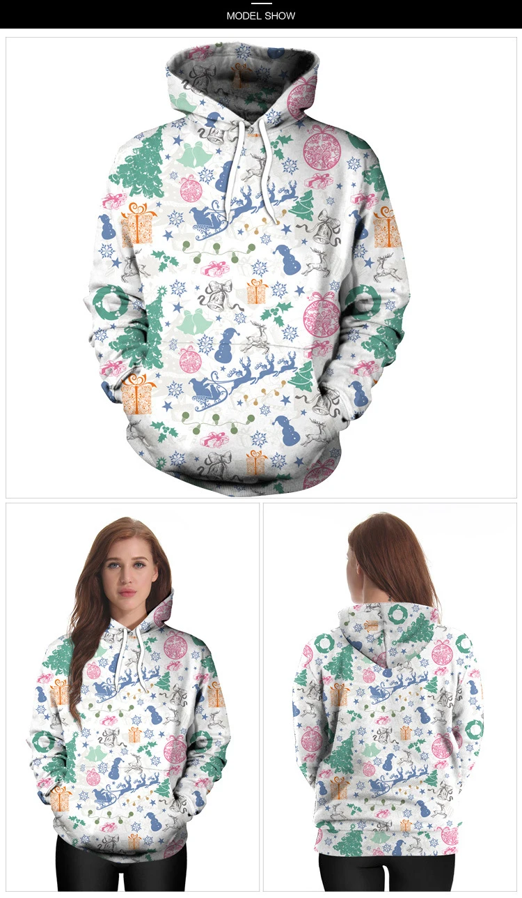 Christmas 3D Hoodies Allover Printed Sweatshirts Men/women Long Sleeve Autumn Winter Warm Fashion Funny 3D Clothes