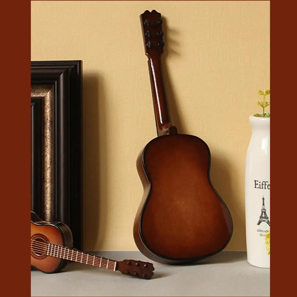Mini guitar Miniature Model 10/16/20/25CM Wooden Mini Guitar Model Table Decoration Ornament Musical Instrument Models