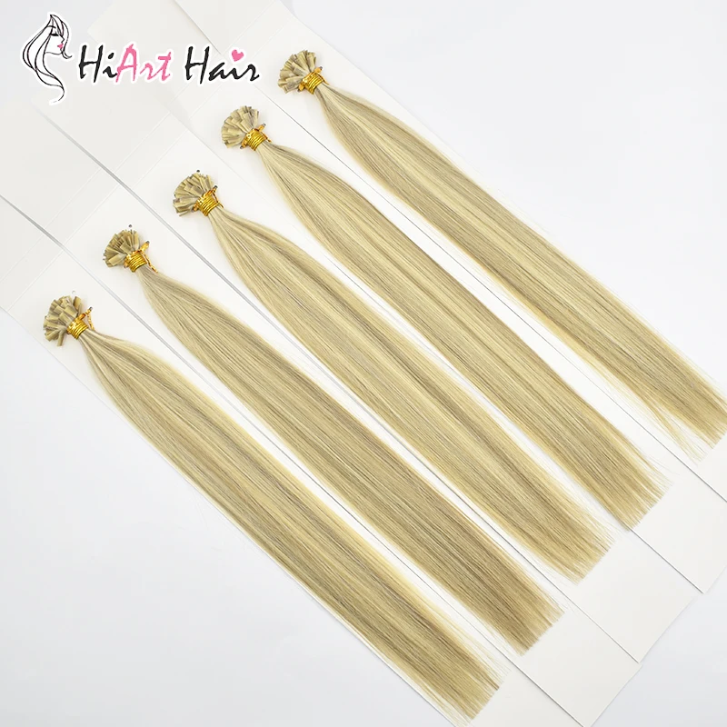 

HiArt 1g/s Flat Tip Hair Extensions In Human Remy Hair Salon Capsules Keratin Extension Double Drawn Fusion Hair Russian 18"-26"