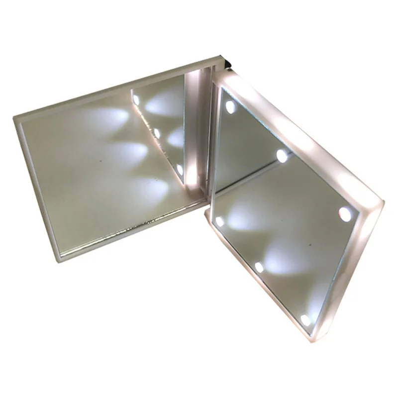 

Makeup Mirror With 6 Small LED Lights Square Mirrors Switch Battery Touched Dimmer Operated Stand Cosmetic Mirror Hot