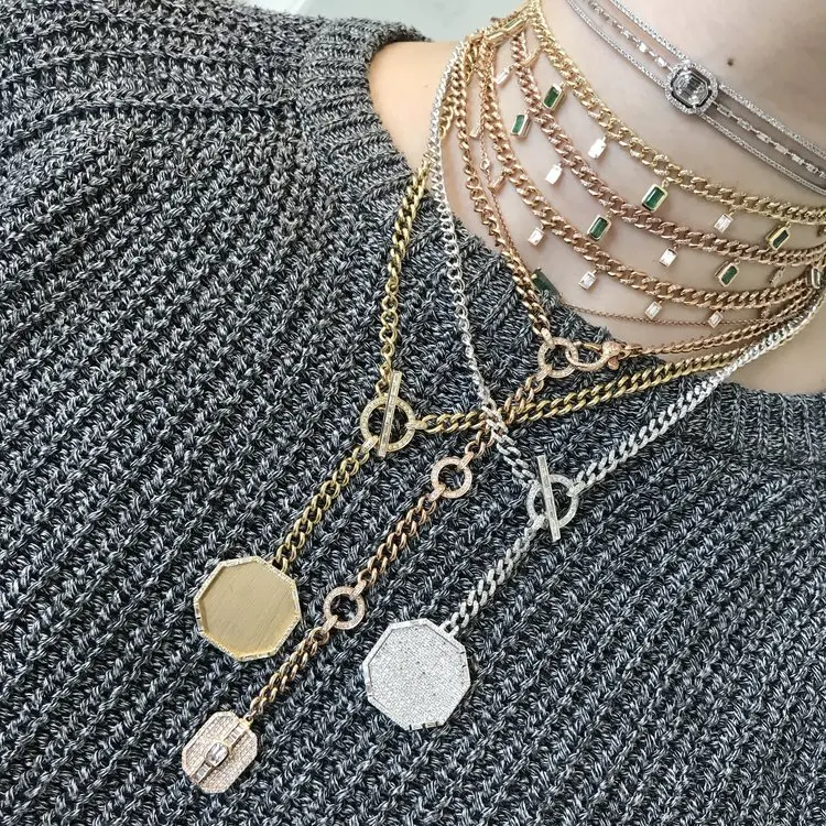 Серебряное, голубое, золотое, зеленое, розовое, багет, фианит, капля, Майями, кубинское звено, цепочка, колье, ожерелье для женщин, великолепное, потрясающее ювелирное изделие, Новинка