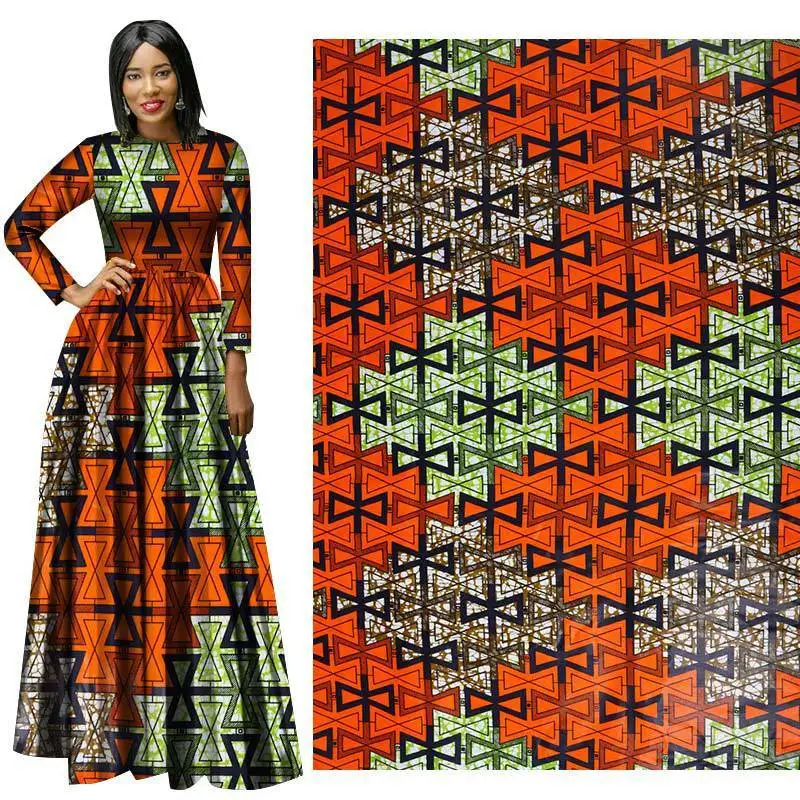 Colourful African Material Wax Print Fabric Ankara Lace in 6 Yards