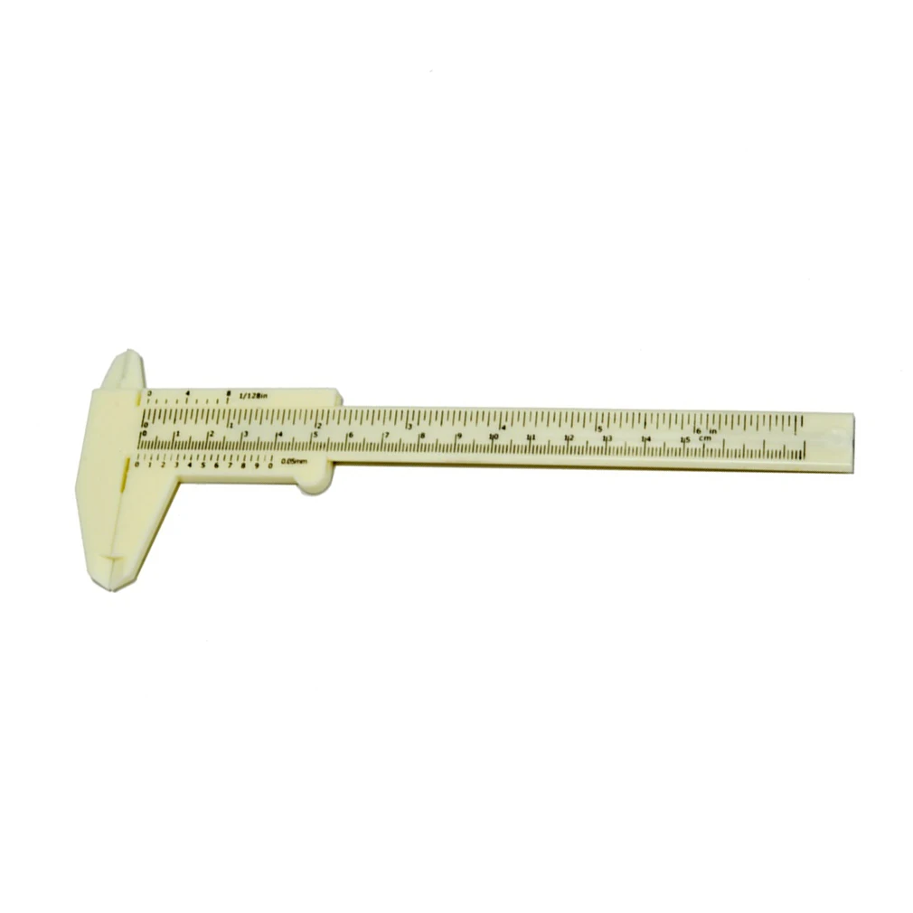 

0 To 150mm 6 Inch Mini Plastic Sliding Vernier Caliper Gauge Measuring Tool Home Outdoor Used Mini Portable Ruler