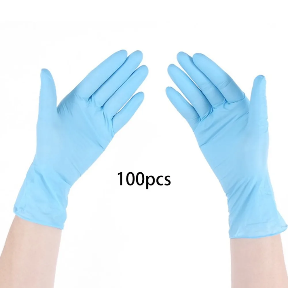 

Class A Disposable Blue Nitrile Gloves Antistatic 9 Inch Inspection Protective Gloves Clean Cut-Proof Gloves 100Pcs/Lot