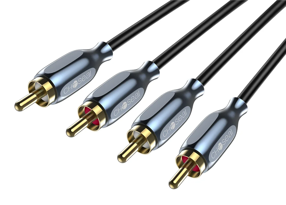 Choseal Rca Cabo Adaptador 3.5 mm Aux Rca Cabos Duplo Blindado Ouro-chapeado Step Down Design y Divisor Estéreo Cabo de Áudio - Image 4