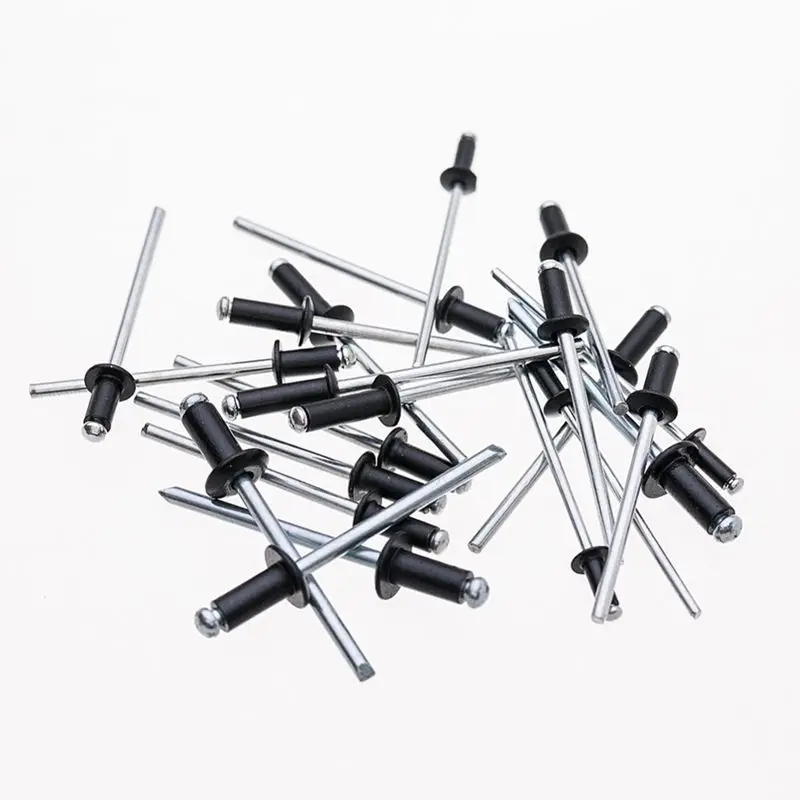 Горячая XD-120Pcs/набор M2.4 M3.0 M3.2 M4 черные алюминиевые заклепки для украшения ногтей заклепки для мебели набор Hw078