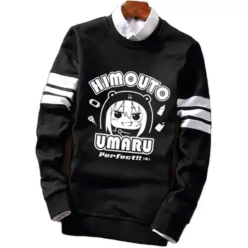 

Fashion KPOP Striped Pullover Sweatshirt Contrast Color Himouto! Umaru-chan Fleece Hoodies Casual Long Sleeve Sweat Shirt Tops