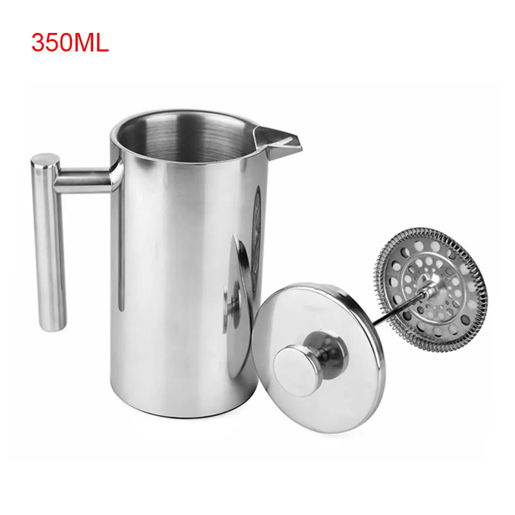 350ml/800ml/1000ml Stainless Steel Coffee Pot French Press With Coffee Filter Baskets Tea Maker Double Wall Cafetiere