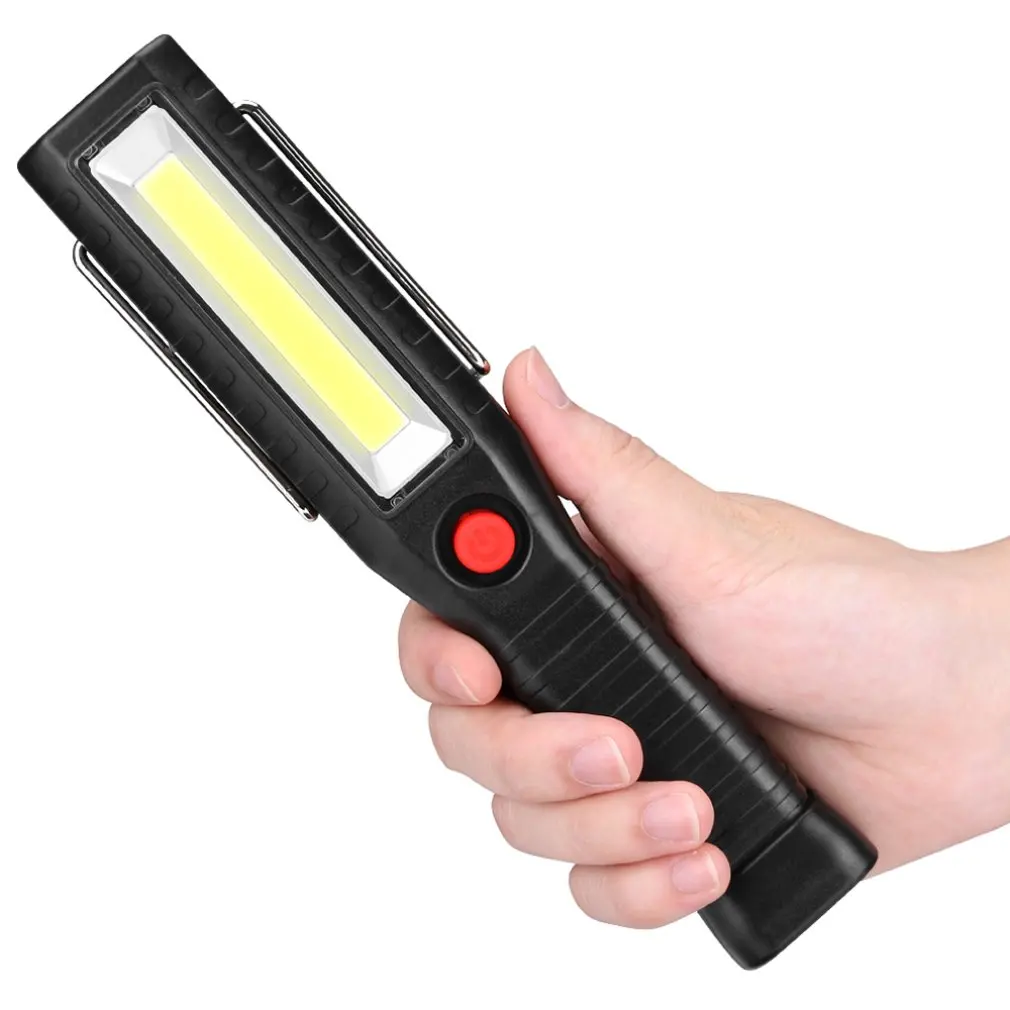 

COB LED Work Light USB Charging 18650 Flashlight 4 Modes Hand Torch Magnetic Inspection Lamp Hook Hanging Camping Lantern