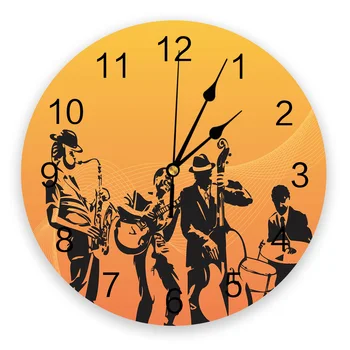 

Music Character Band Instrument Violin Wall Clock Decorative Creative Modern Wall Clock for Living Room Kitchen Office Bedroom