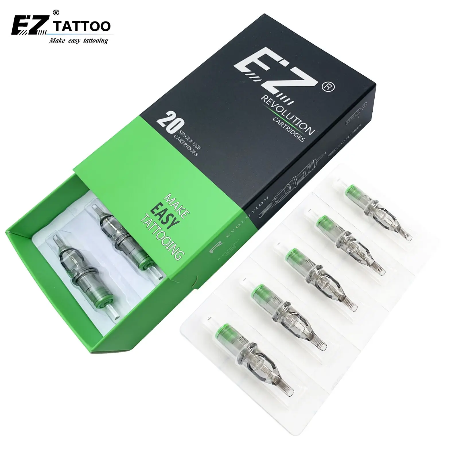 EZ Revolution Tattoo Cartridge Magnum (M1) Needles #12 (0.35 MM) #10 (0.30) Long Taper for Rotary Machine Supply 20 Pcs/Box | Красота и