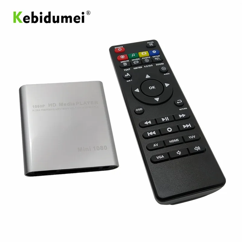 Kebidumei Full HD 1080P hdd мультимедиа плеер USB внешний медиаплеер с HDMI SD медиа ТВ коробка Поддержка MKV H.264 RMVB WMV