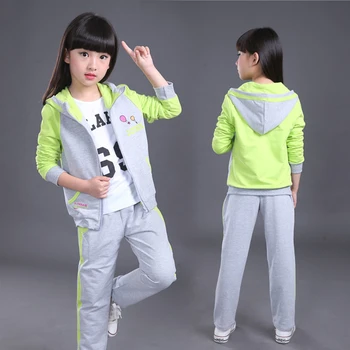 

Girls Clothing Set 2020 Autumn Spring Sport Suits Casual Teen Girls Clothes Sets Hoodies Kids Tracksuits 4 6 8 10 11 12 13 Years