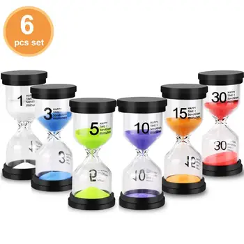 

6 Pcs1/3/5/10/15/30min Wooden Hourglass Sand Clock Countdown Timer Clock Sandglass Hourglasses Sand Timer Countdown Home Decor