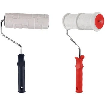 

2Pcs Paint Roller Brick Pattern Wall Painting Tools Rubber Stamp Texture Pottery Wheel Household Wall Decoration Brush