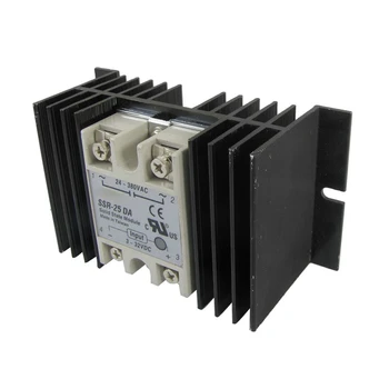 

DC to AC Solid State Relay SSR-25DA 25A 3-32V 24-380V + Aluminum Heat Sink