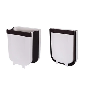 

Wall Mounted Folding Waste Bin Kitchen Cabinet Door Hanging Trash Bin Garbage Car Trash Can Wall Mounted Foldable Cleaning