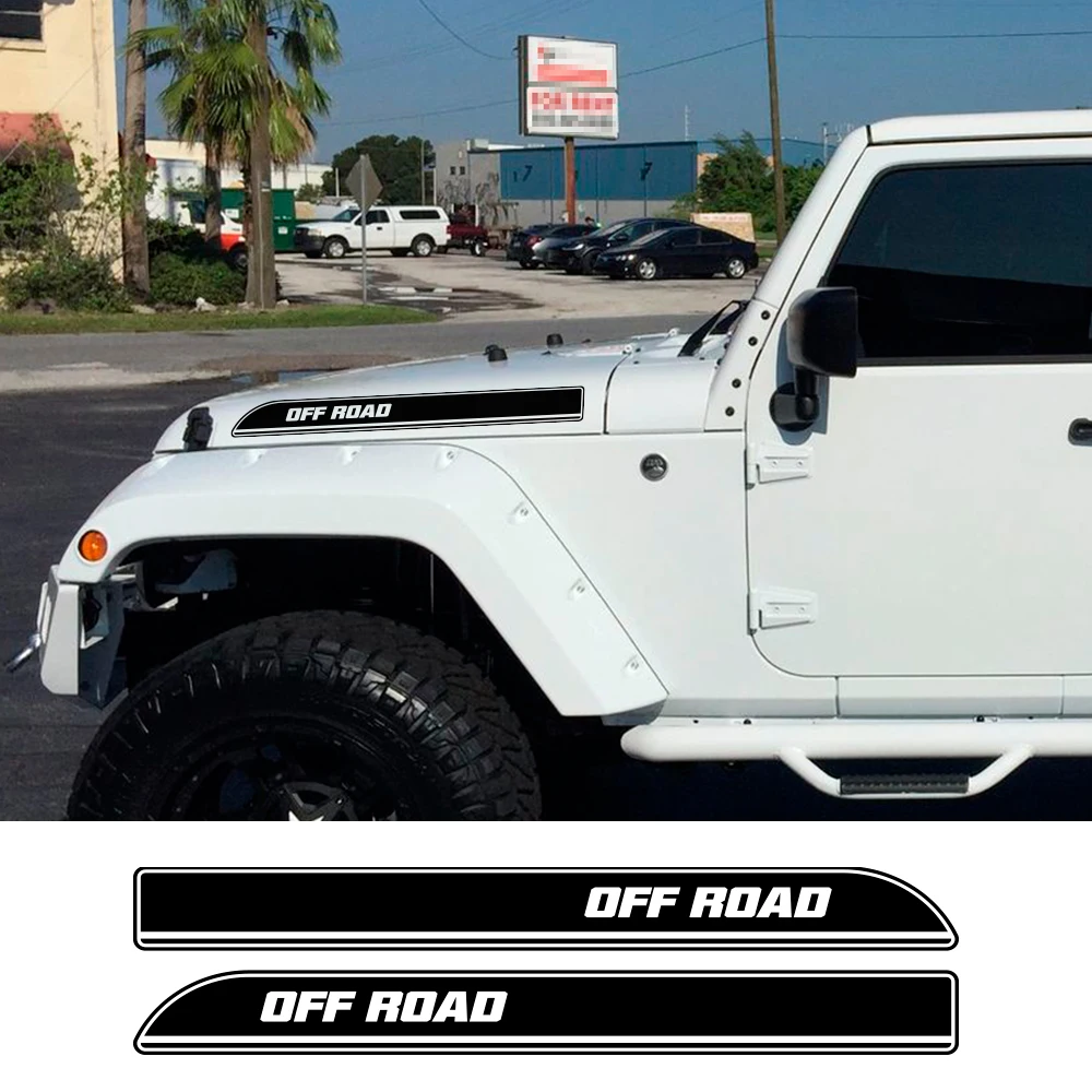 2 шт. виниловые наклейки на капот автомобиля Jeep Renegade CJ TJ YJ Wrangler JK Rubicon|Наклейки