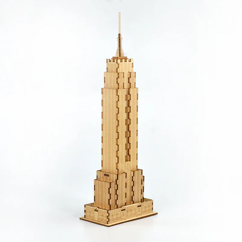 Лазерная резка DIY Empire State строительные игрушки 3D деревянная головоломка игрушка сборка модель деревянные наборы для ремесла украшение стола для детей