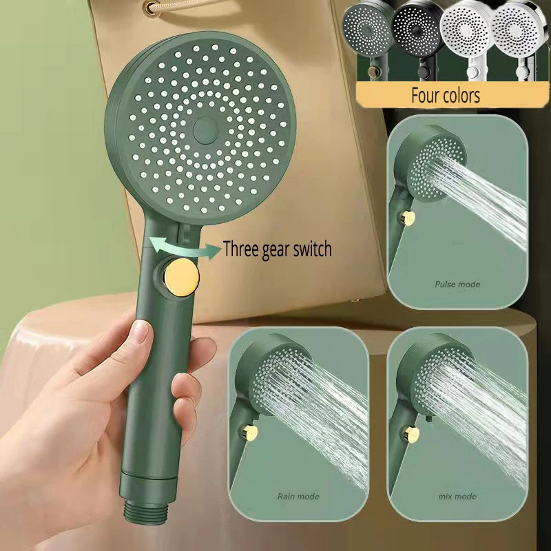 

Pressurized Adjustable 3 Modes One Key To Stop Removable For Cleaning Water Saving Rainfall Handheld Shower Head
