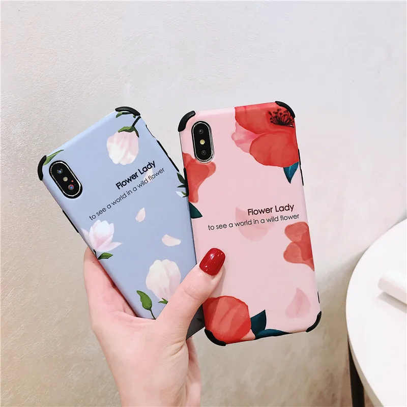 

Floral Anti-fall phone case for sisters good girlfriend compatible with iPhone XS iPhone 7 Plus 8 Plus 7 8 6 6s X XS XR XSMAX
