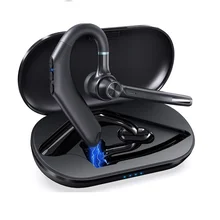Wireless Bluetooth Headset 48Hrs Playtime with 500mAh Charging Case Built-in Dual Mic Noise Cancelling Hands-Free Earpiece