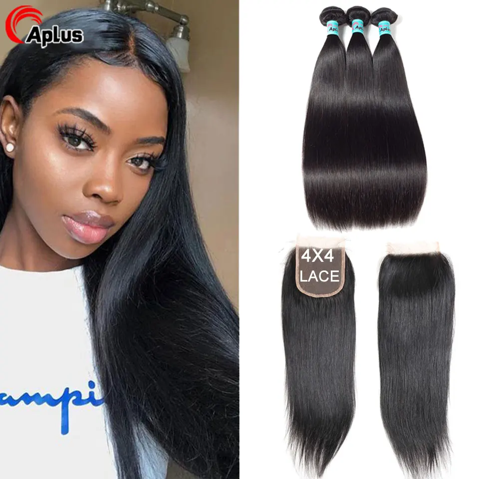 Aplus Hair Peruvian Hair Bundles With Closure 3 Bundle Hair Deals