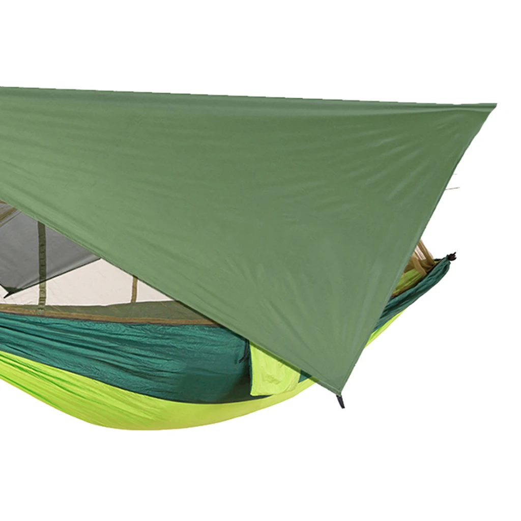 2 Person Premium Nylon Outdoor Camping Hammock Swing with Sun UV-protect Tarp &  Mosquito Net for Family Travelling Picnic