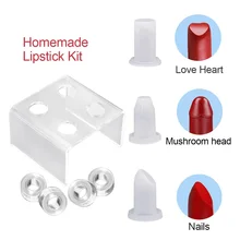 9 шт DIY 12,1 мм Простая помада заполнение трубки в форме сердца силиконовая форма алюминиевое кольцо четыре отверстия кронштейн помада ручной работы тоже