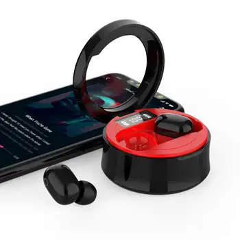 

True Wireless Bluetooth Headset Black Technology Stereo Touch Binaural Earbuds 5.0 Digital Display In-Ear Earphones