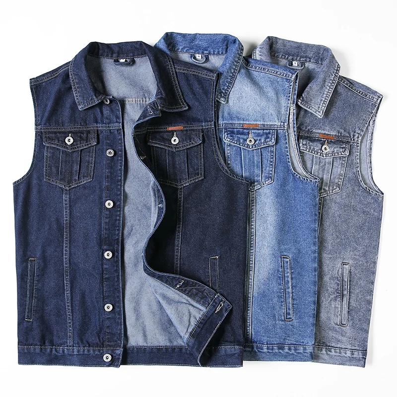 Oversize 5XL 6XL 7XL 8XL Men Balck Denim Vests 2021 New Arrival Spring Autumn Blue Jean Vest Fat Streetwear Fashion Casual Vest
