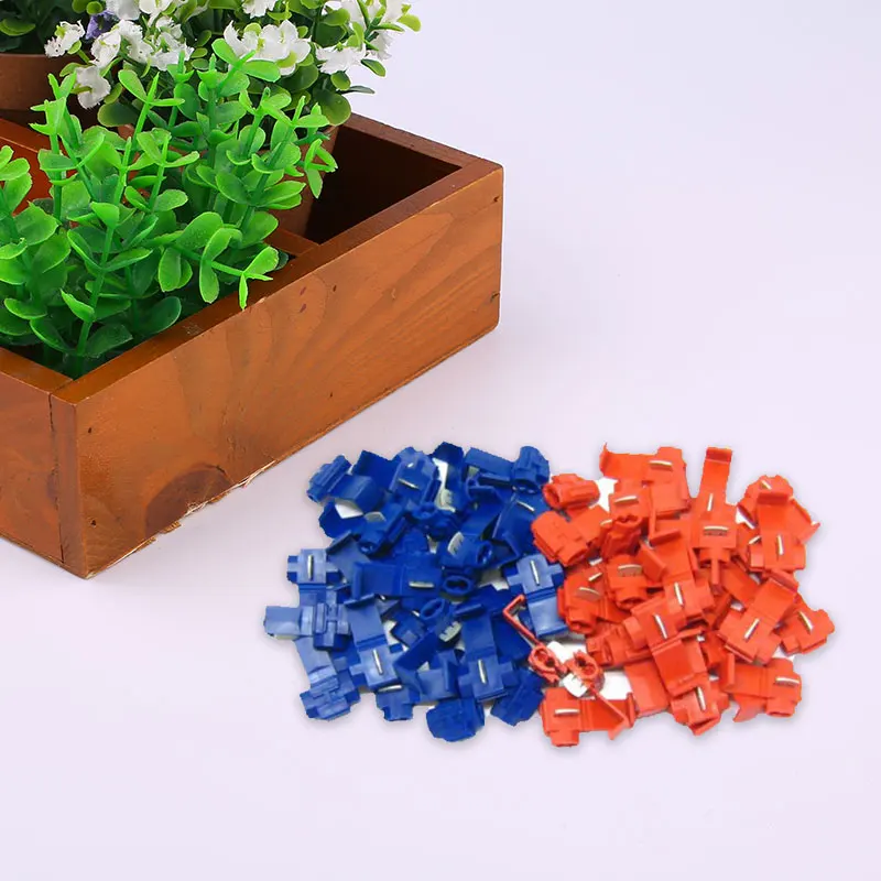 

50Pcs Red Blue Scotchlocks Electrical Cable Connectors Fast Quick Splice Lock Wire Terminals Crimp Snap On Connector