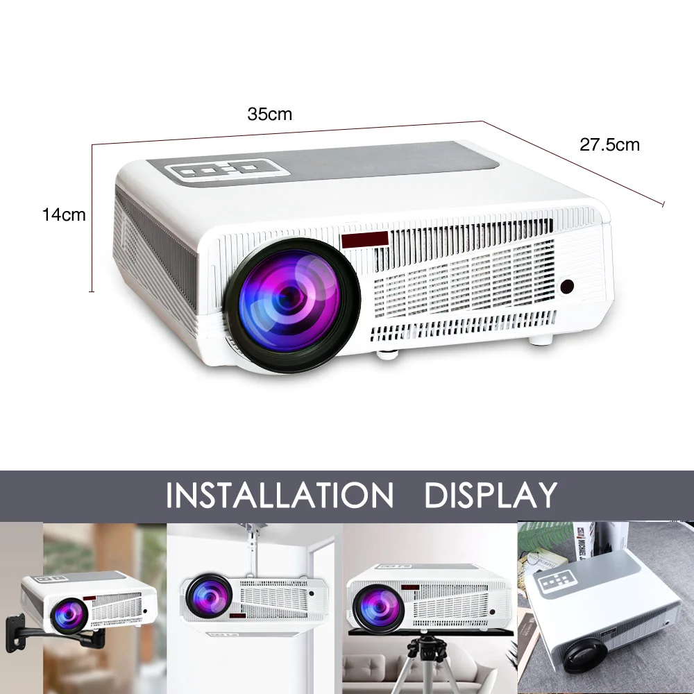 Мультимедийный проектор Poner Saund 86 Вт 1280x800p HD 4800 люмен поддержка Full Hd 1080P Bluetooth Wi Fi