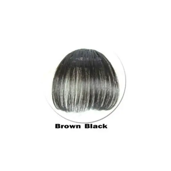 Женские заколки для наращивания волос с бахромой накладные волосы синтетические на зажимах спереди аккуратные черные коричневые заколки для волос - Цвет: 04