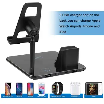 

Four-in-one Charging Stand Suitable For Iphone Samsung Huawei For Apple Watch Headset Charging Table Stand Wireless Charger Base
