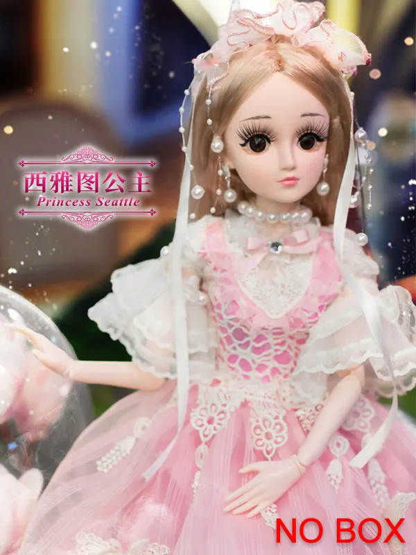 60 см Модная Кукла девочка игрушка принцесса большая подвижная соединенная DIY кукла с микропроцессорным управлением игрушки Аксессуары Манекен Модель подарок на день рождения для девочки - Цвет: Seattle Doll(No Box)