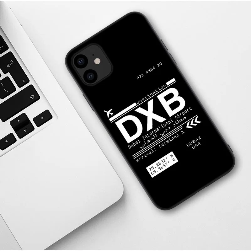 TPU Забавный мягкий чехол для телефона с кодом аэропорта для iPhone 11 Pro Max, мировые дорожные бирки, силиконовый чехол для iPhone xs 7 8 Plus X XR XS MAX - Цвет: TPU