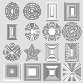 Square Star Heart Rectangle Circle DIY Craft Metal Cutting Die Scrapbook Embossed Paper Card Album Craft Template Stencil Dies
