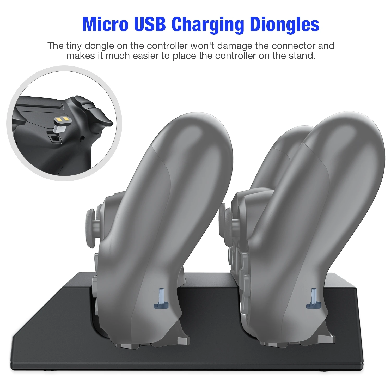 Für PS4-Controller-Ladestation, USB-Dual-Schnellladestation-Dock für PlayStation4/PS4 Slim/Pro Joystick-Gamepad-Controller_voghion.com