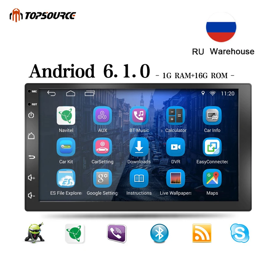 

TOPSOURCE Universal 7" Car DVD Player WIFI Android GPS 2din Car Radio GPS NAVIGATION For VW Nissan TOYOTA Volkswagen Peugeot