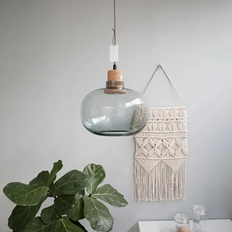 Windawn Nordic Pendant Lights Glass Ceiling Lamp Cork Hanging Classics Hotel Dining Room Bedroom For | Освещение