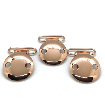 

25pcs 1'' 25mm COPPER HUE ROSE GOLD 2 Holes Pacifier Clips EN 12586