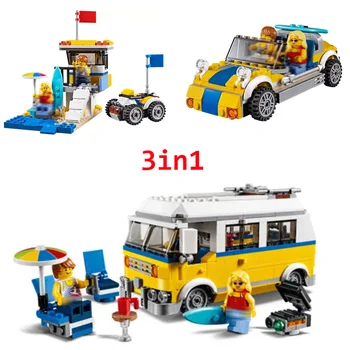 

391pcs The 3-in-1 Sunshine Surfer Van Model Building Block Educational DIY Toy For Children Gift Compatible Toys 11047