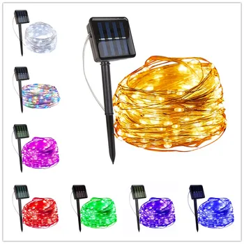 Solar String Fairy Lights 5M 10M 20M 30M Waterdichte Outdoor Garland Solar Power Lamp Kerst Bruiloft voor Tuin Decoratie