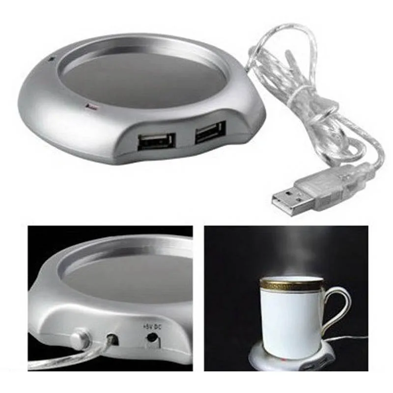 

Portable 1PC USB electric heating cup tea coffee drink cup warmer heating pad 4 port USB hub with ON/OFF switch for PC laptop