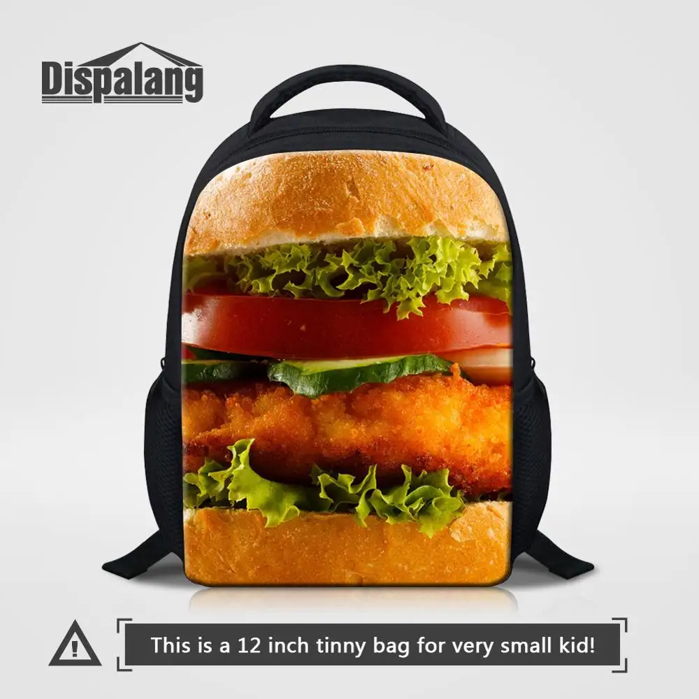 

Dispalang Children Lovely Food Hamburger Backpack To School 12 Inch Small Toddler School Bags For Kindergarten Kid Custom Rugzak