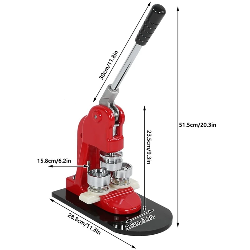 Accurate 25Mm Button Maker Badge Punch Press Machine and 1000 Parts Cutter New