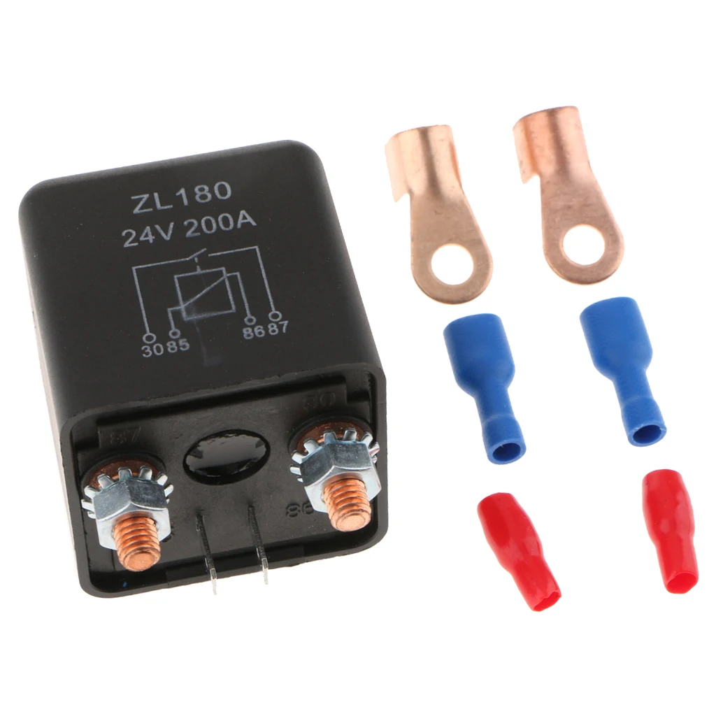 200A DC 24V High Current Auto Car Starter Relay 2 Pin SPST Start Contactor On/Off Switch